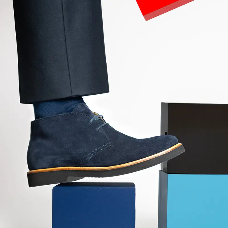 2582 Desert Boots Camoscio GoRain Blu , Ultralight Vibram - immagine 8