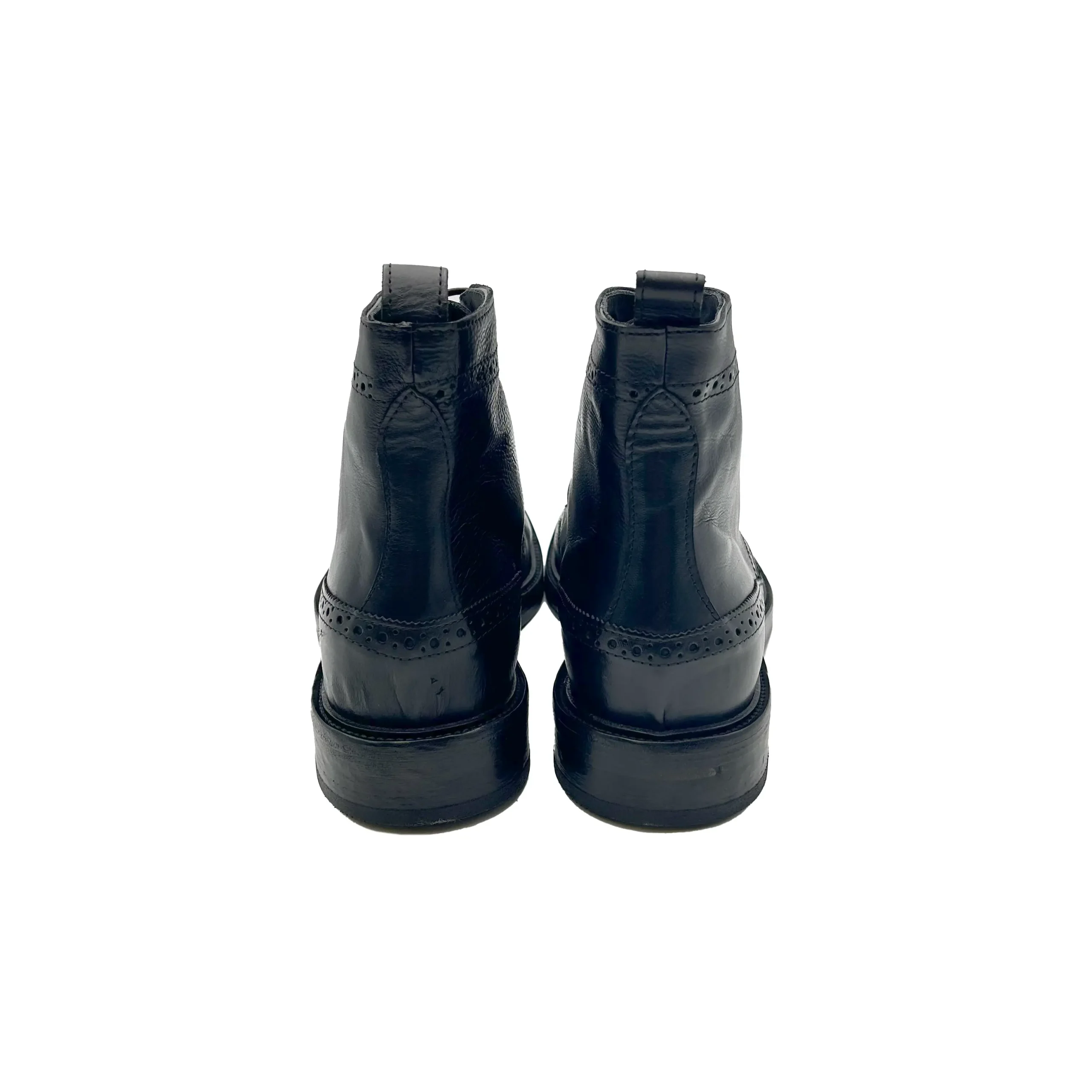 34209 Stivaletto Full Brogue Stone Wax Nero - immagine 6