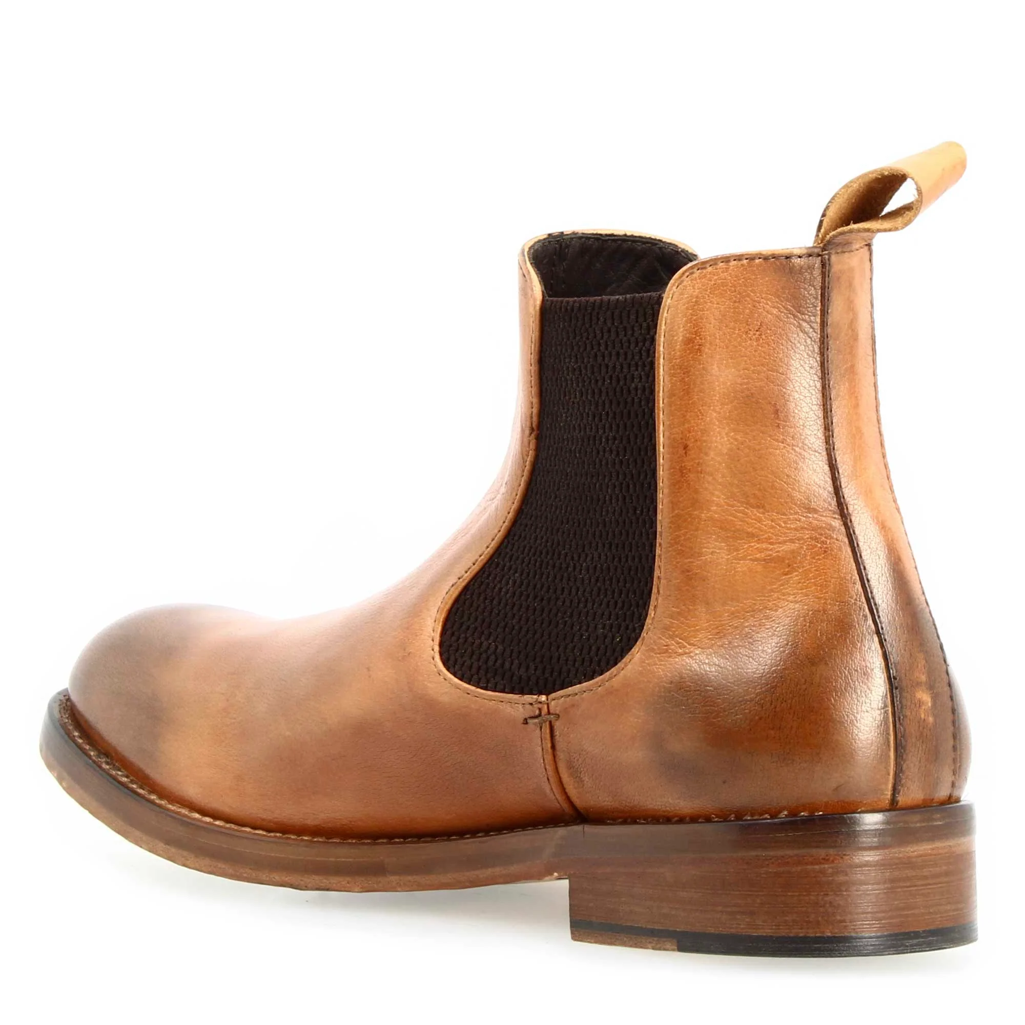 Stivaletto Chelsea diver da uomo in pelle lavata marrone chiaro - immagine 4