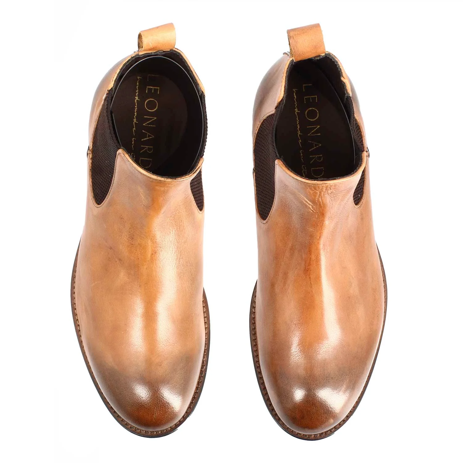 Stivaletto Chelsea diver da uomo in pelle lavata marrone chiaro - immagine 6