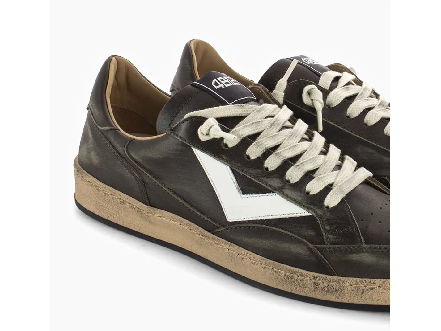 4B12 Sneaker Play New Uomo in Pelle Marrone Effetto Vintage - immagine 5