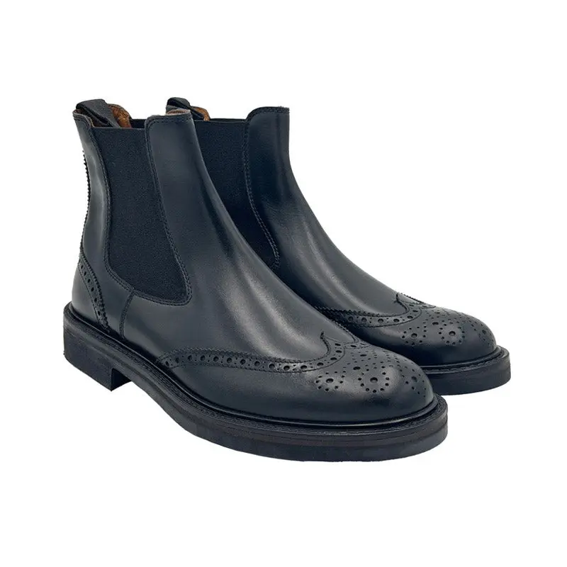 987U Chelsea Brogue Vitello Nero - immagine 2