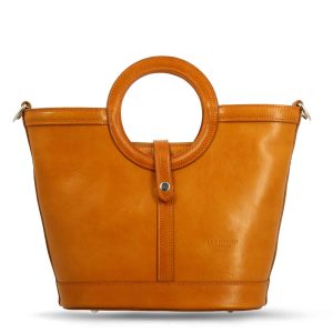 Borsa a mano da donna Afrodite in pelle colore marrone chiaro
