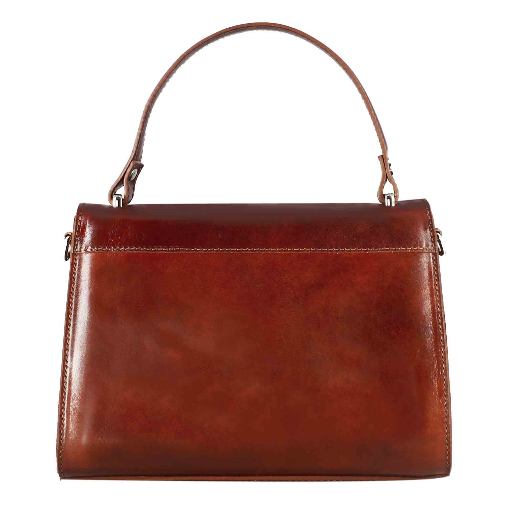 Borsa Lucrezia bauletto da donna classica in pelle liscia colore marrone - immagine 4