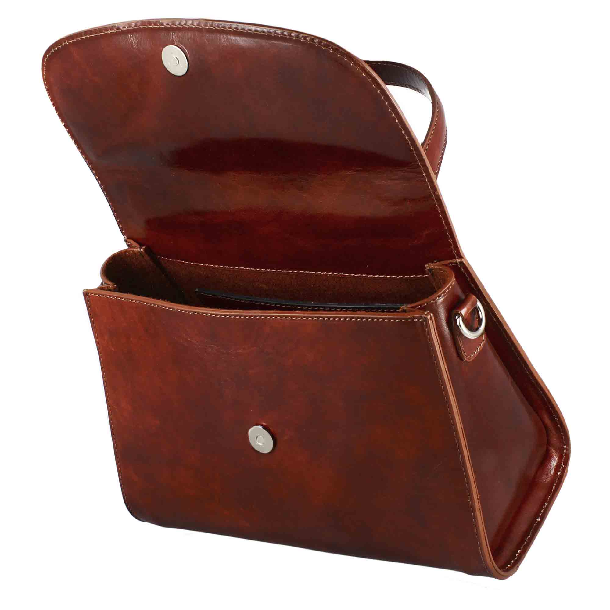 Borsa Lucrezia bauletto da donna classica in pelle liscia colore marrone - immagine 5