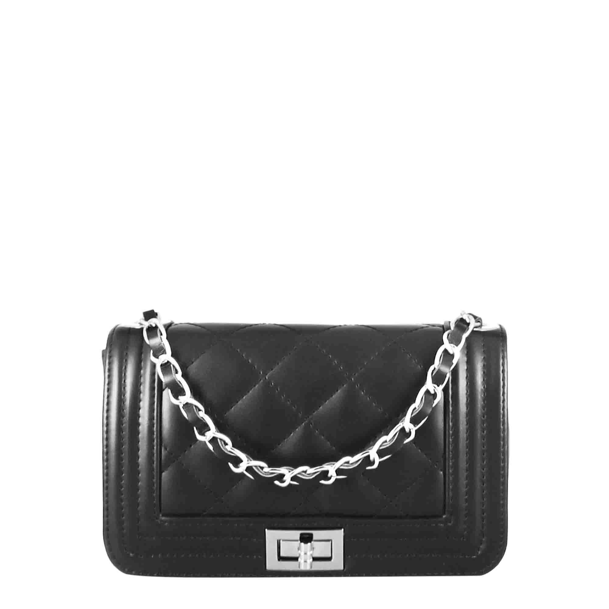 Borsetta Timeless a tracolla in pelle trapuntata colore nero - immagine 2