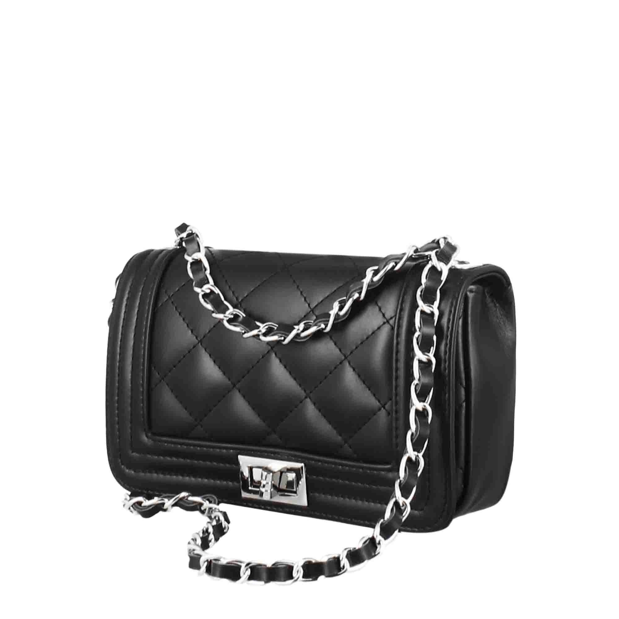 Borsetta Timeless a tracolla in pelle trapuntata colore nero - immagine 3