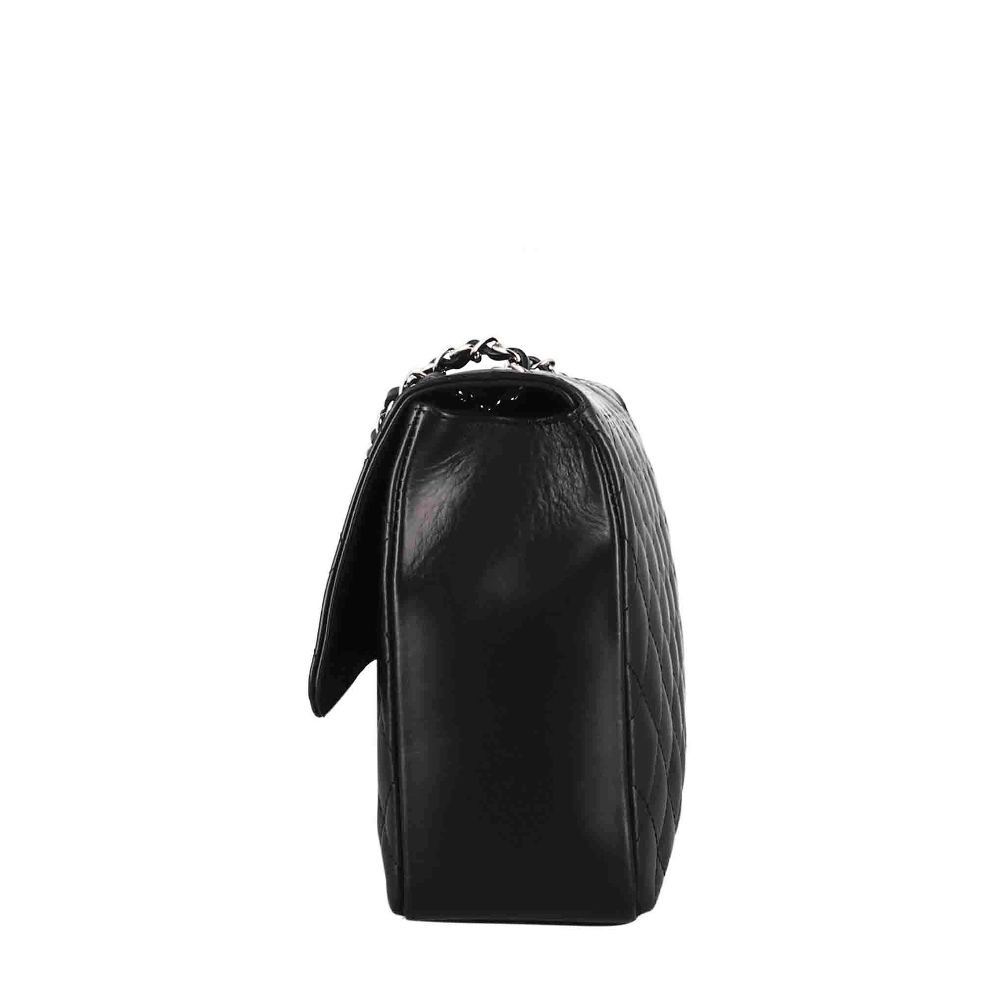 Borsetta Vanity grande a tracolla in pelle trapuntata colore nero - immagine 4