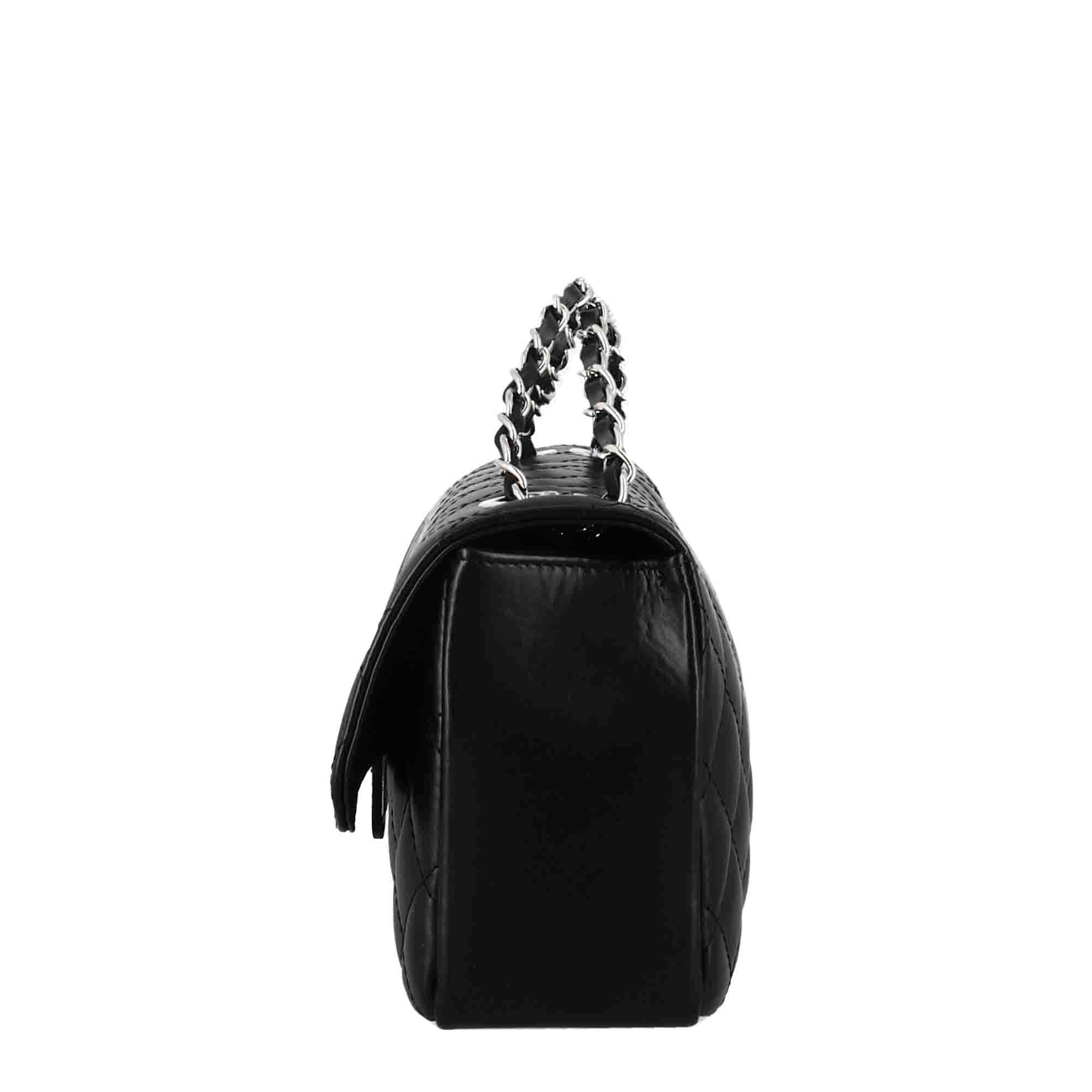 Borsetta Vanity media a tracolla in pelle trapuntata colore nero - immagine 3