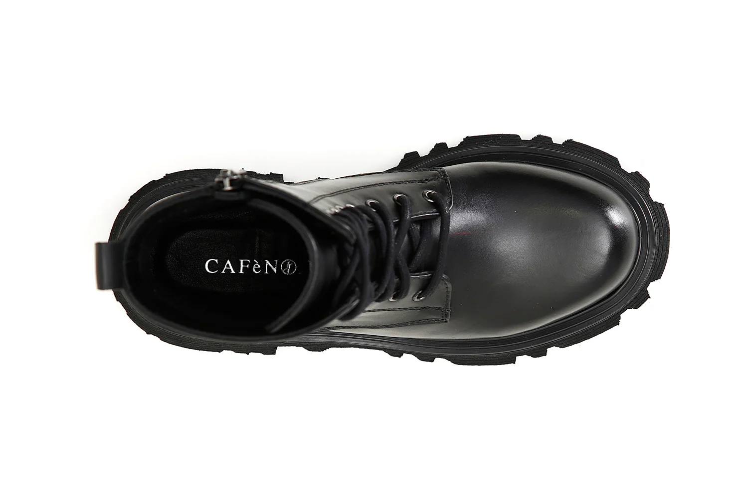 CafèNoir anfibi stringati con zip tomaia pelle - immagine 4