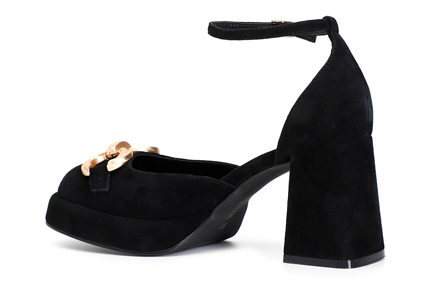 CafèNoir Décolleté Platform Cinturino Caviglia Tomaia Camoscio - immagine 5