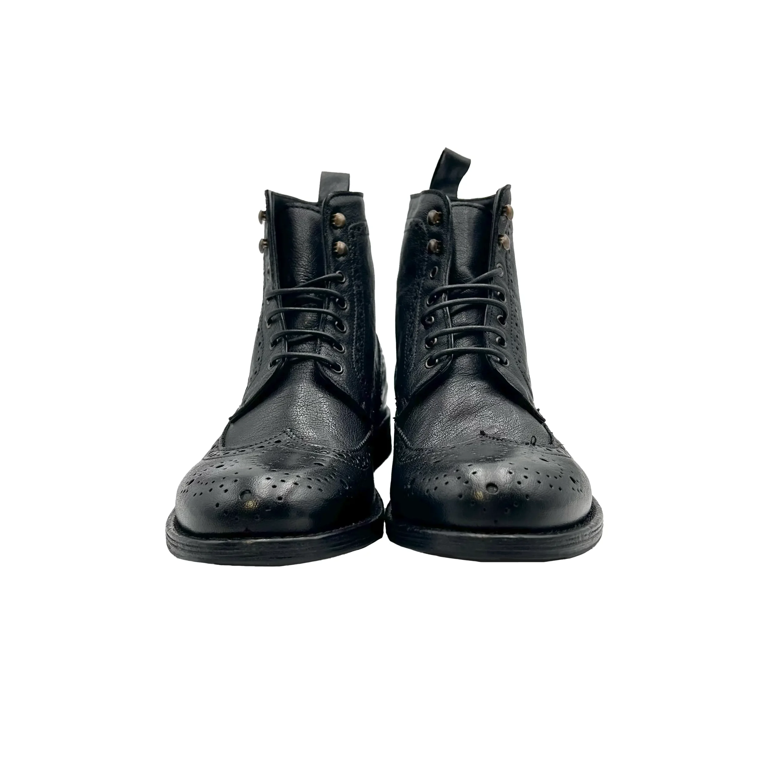 D1712 Stivaletto Full Brogue , Stone Wax Nero - immagine 3
