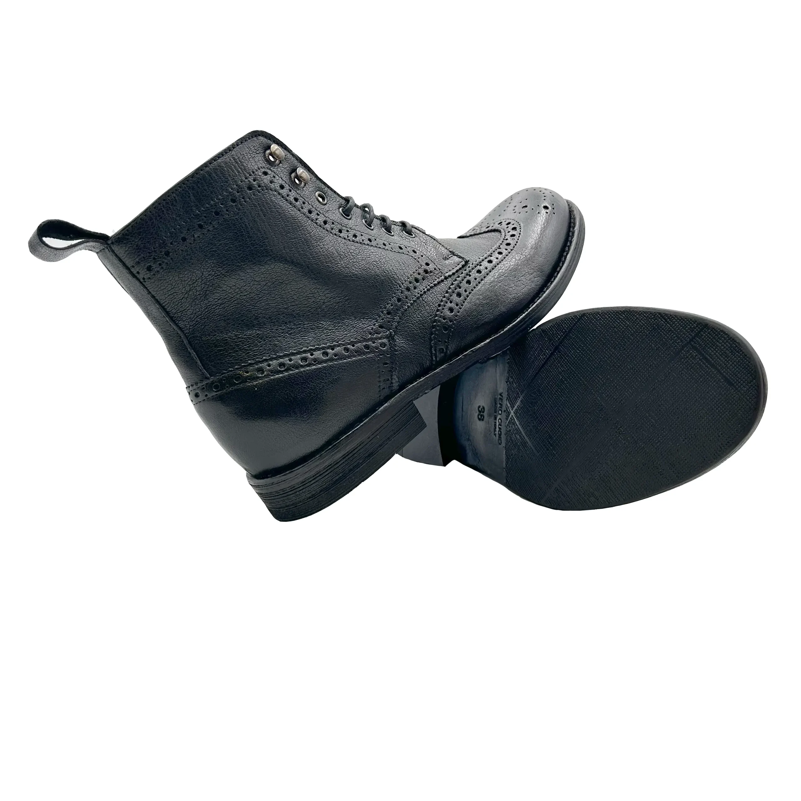 D1712 Stivaletto Full Brogue , Stone Wax Nero - immagine 5