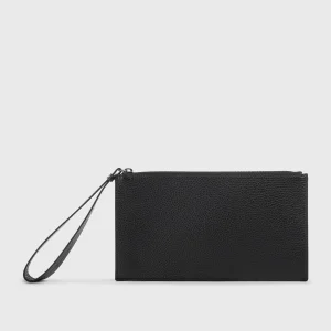 Porta carte di credito in pelle bottalata nero