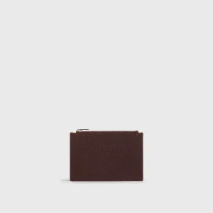 Porta carte e monete in pelle palmellata bordeaux