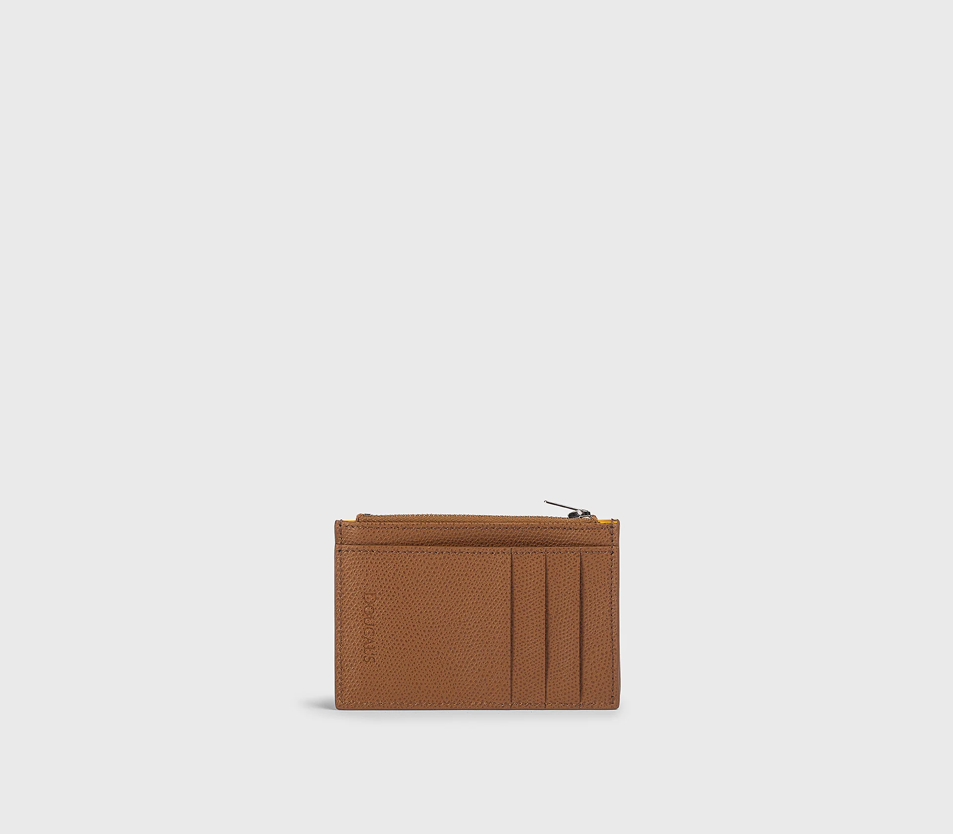Porta carte e monete in pelle palmellata marrone - immagine 4