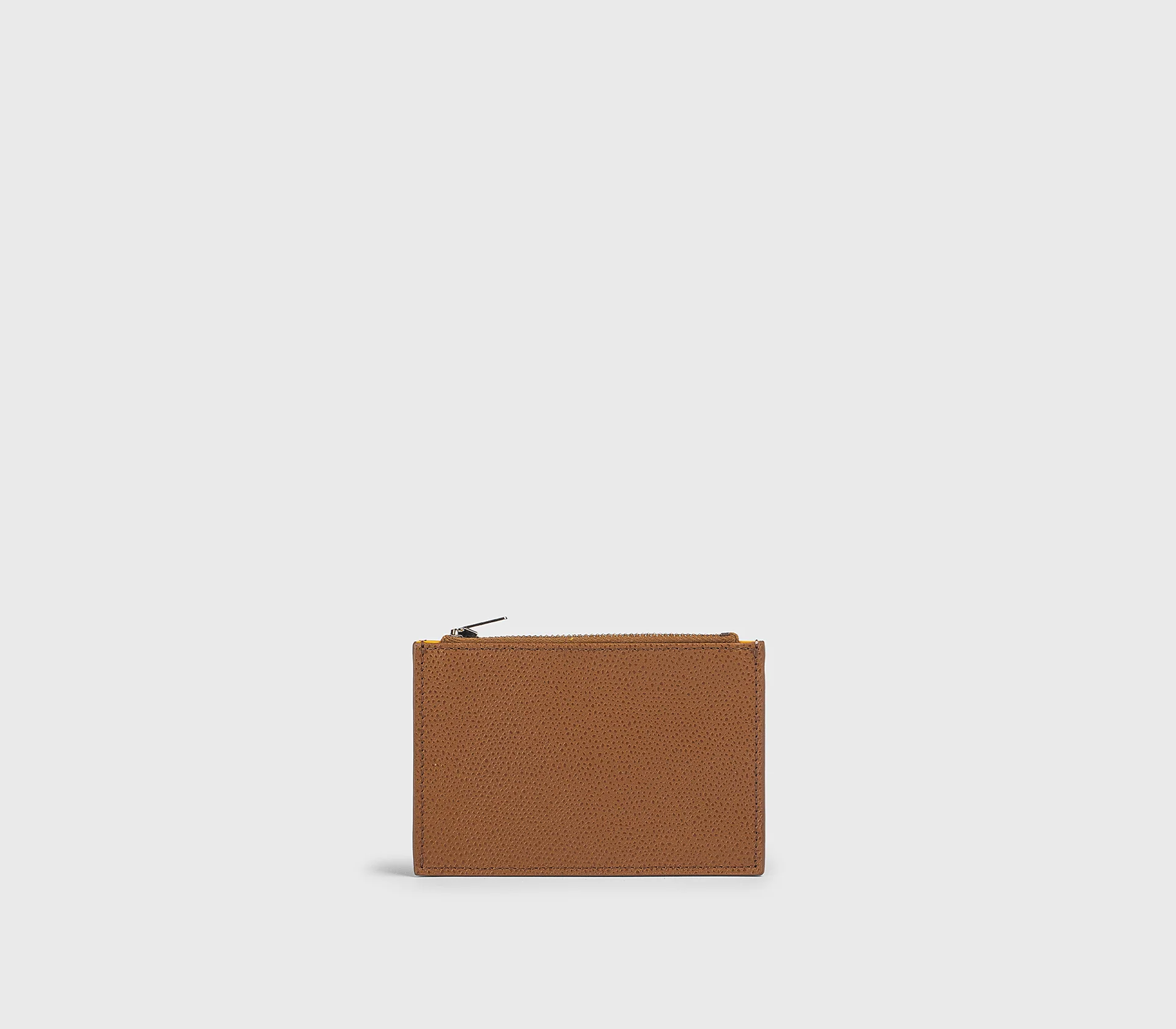 Porta carte e monete in pelle palmellata marrone - immagine 2