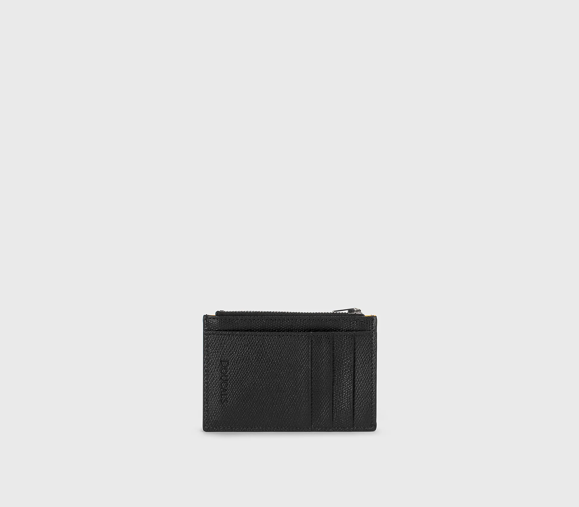 Porta carte e monete in pelle palmellata nero - immagine 4
