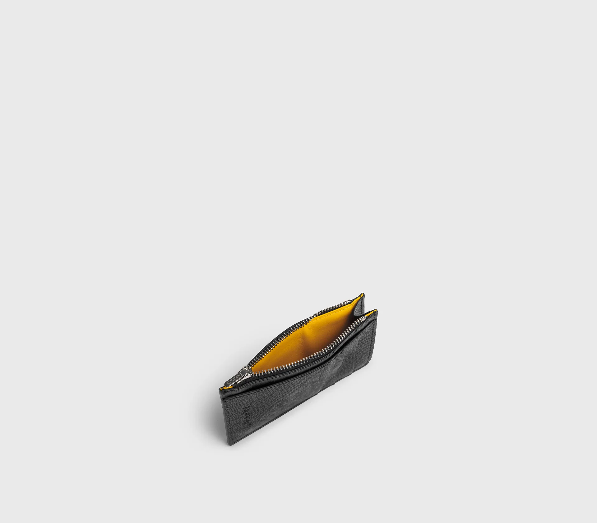 Porta carte e monete in pelle palmellata nero - immagine 3