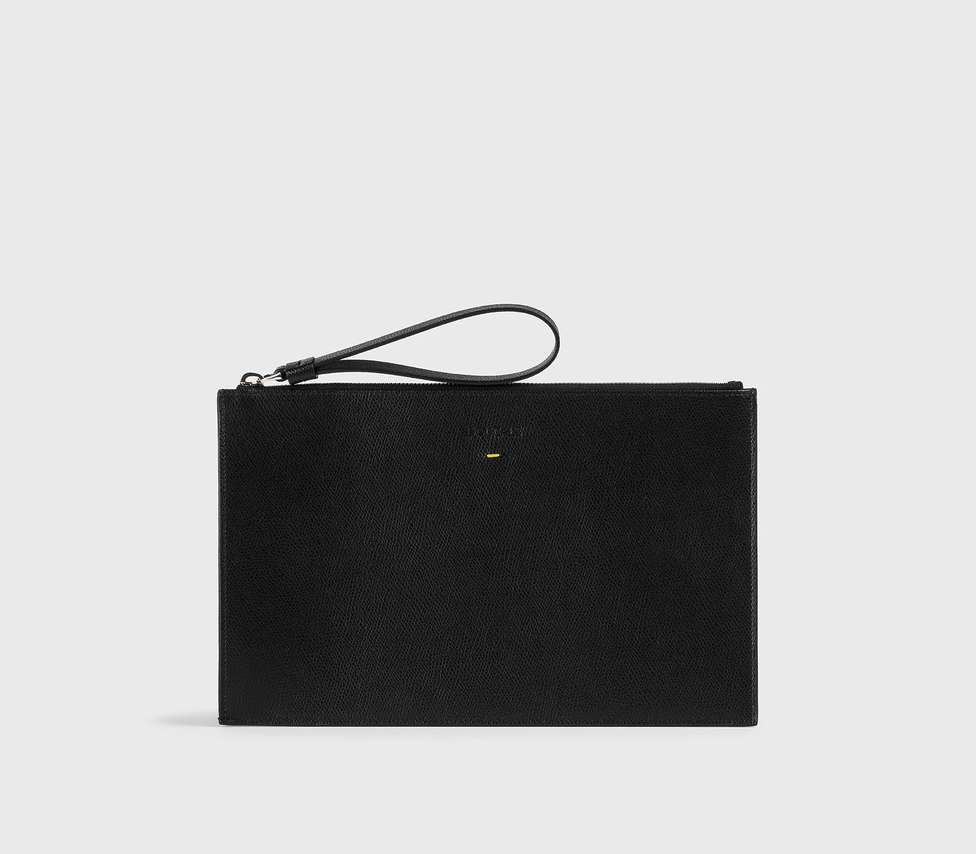Pochette porta documenti in pelle palmellata nera - immagine 2