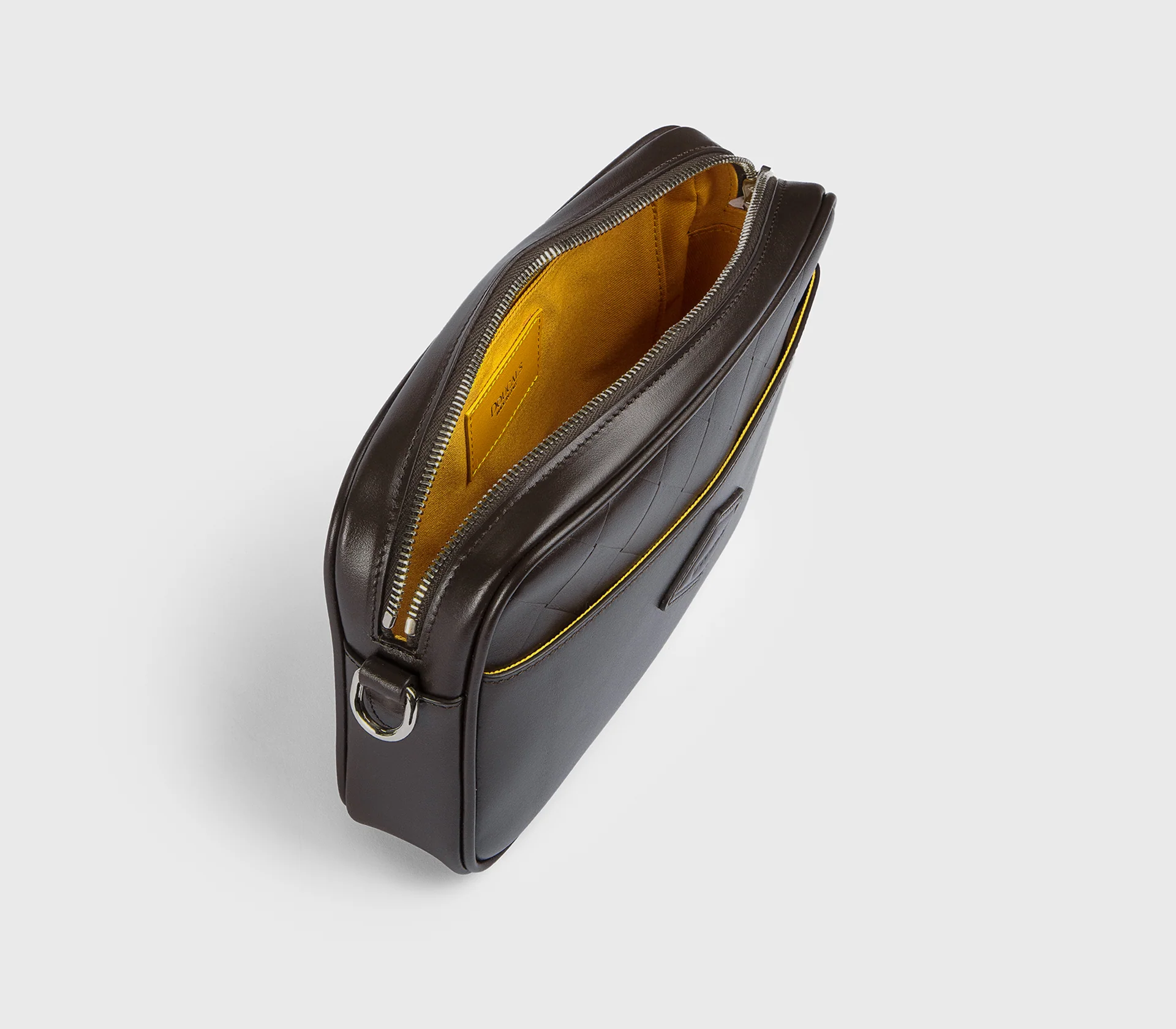 Borsa messenger in pelle con dettaglio matelassé cacao - immagine 3