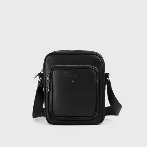 Borsa a tracolla in pelle nera