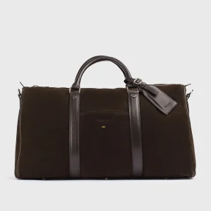 Borsa 48H in pelle e suede marrone "terre"