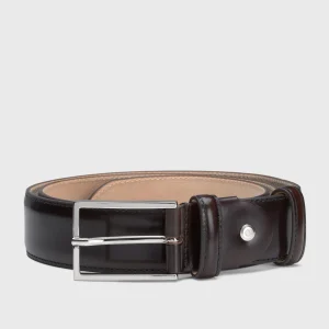 Cintura regolabile in pelle marrone