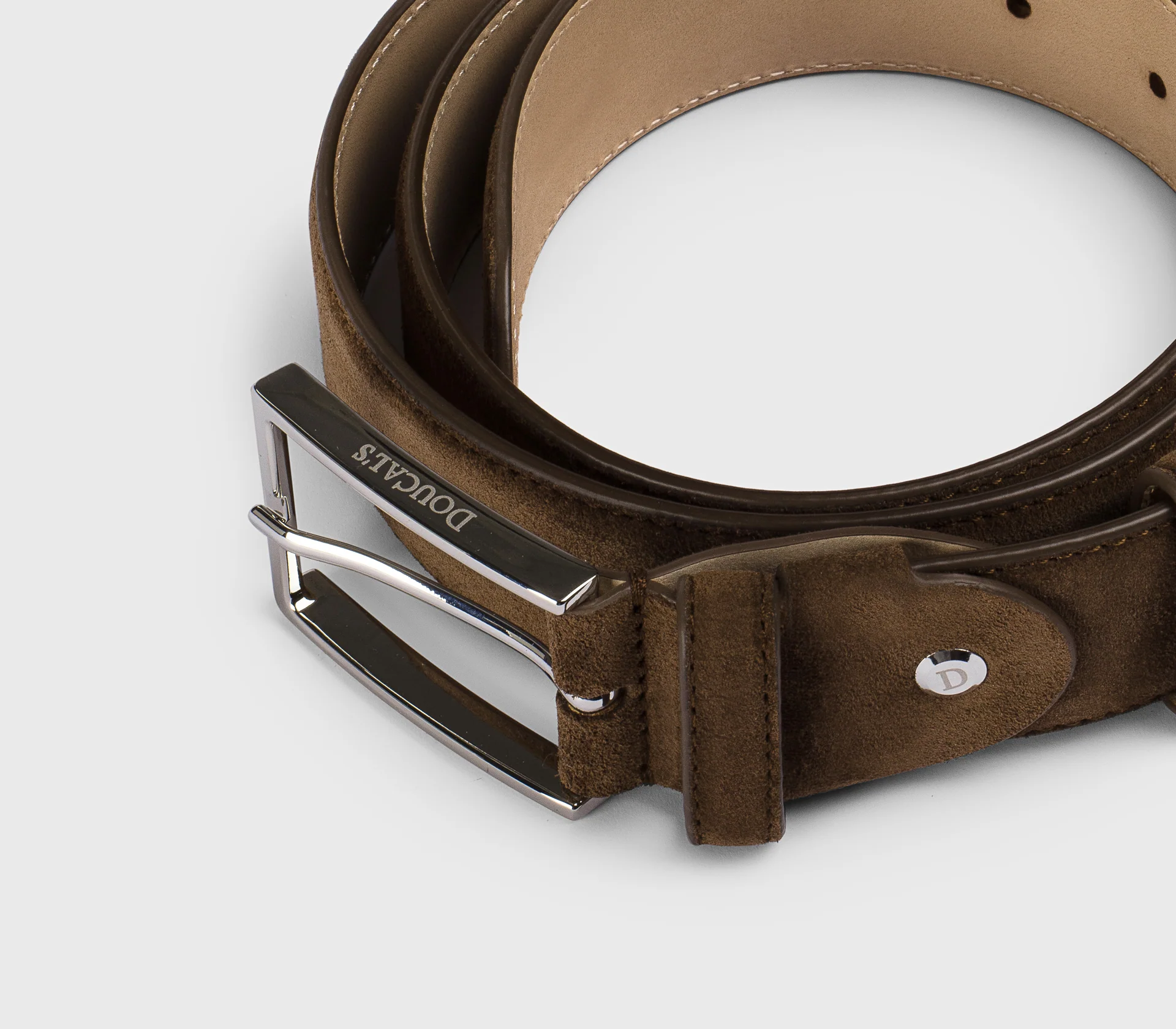 Cintura regolabile in suede havana - immagine 4