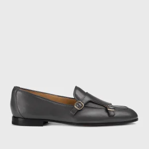 DD8382MEGNUF214NN06 - Mocassino doppia fibbia in pelle grigio scuro