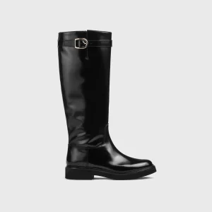 DD8747VERSUF255NN00 - Stivale con dettaglio fibbia in pelle nera lucida