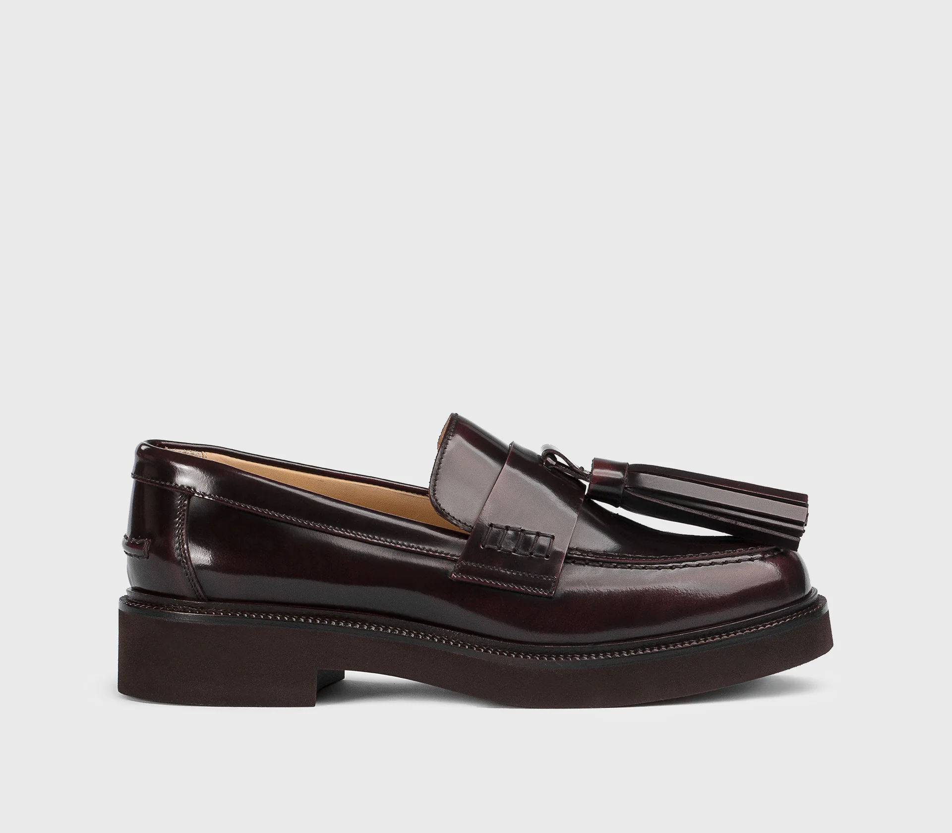 DD8751ETIEUF255TL01 - Mocassino con maxi nappina in pelle burgundy - immagine 2