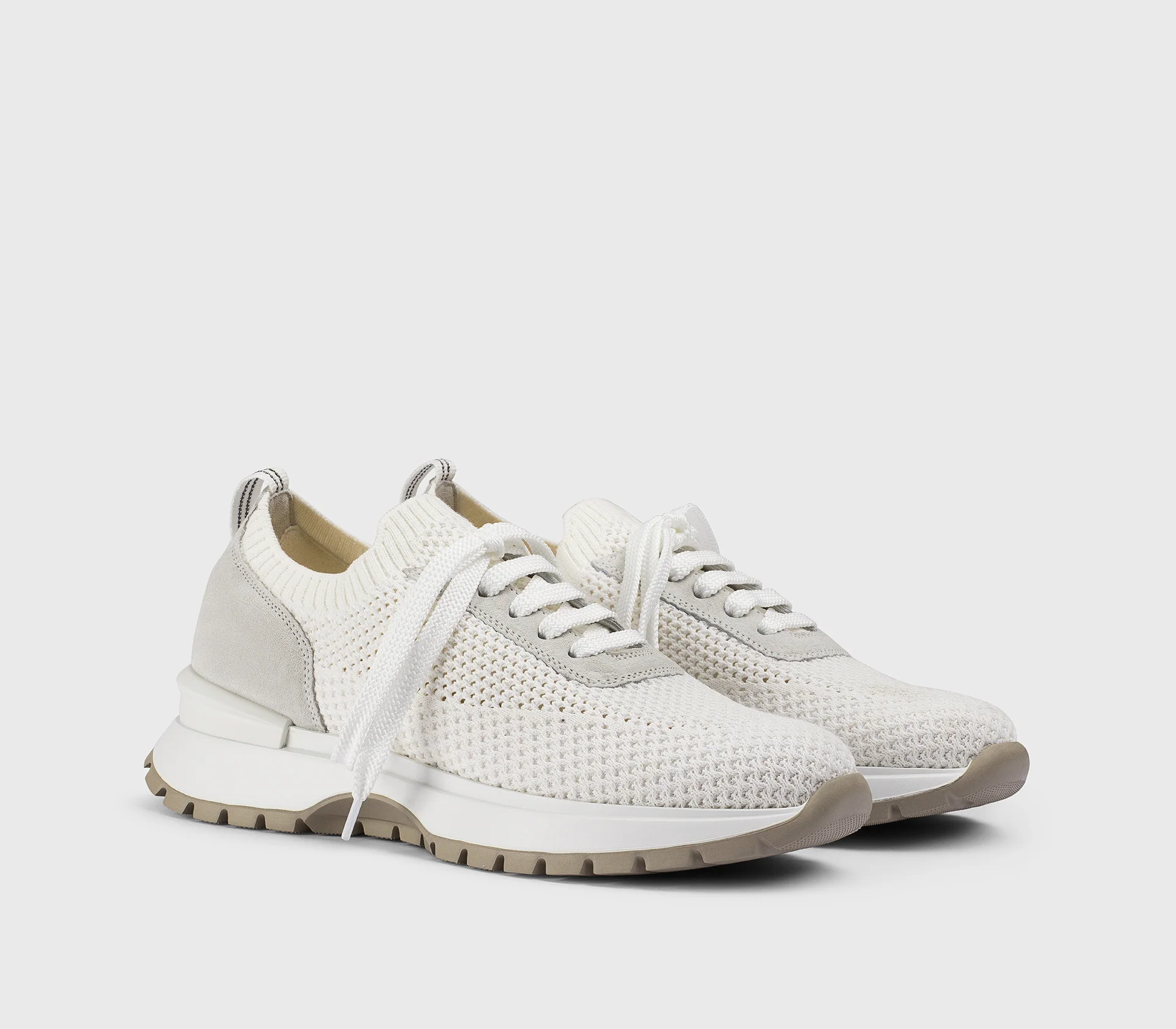 DD8765WHINPZ849SW13 - Sneaker in tessuto tecnico e suede bianco "gesso" - immagine 4