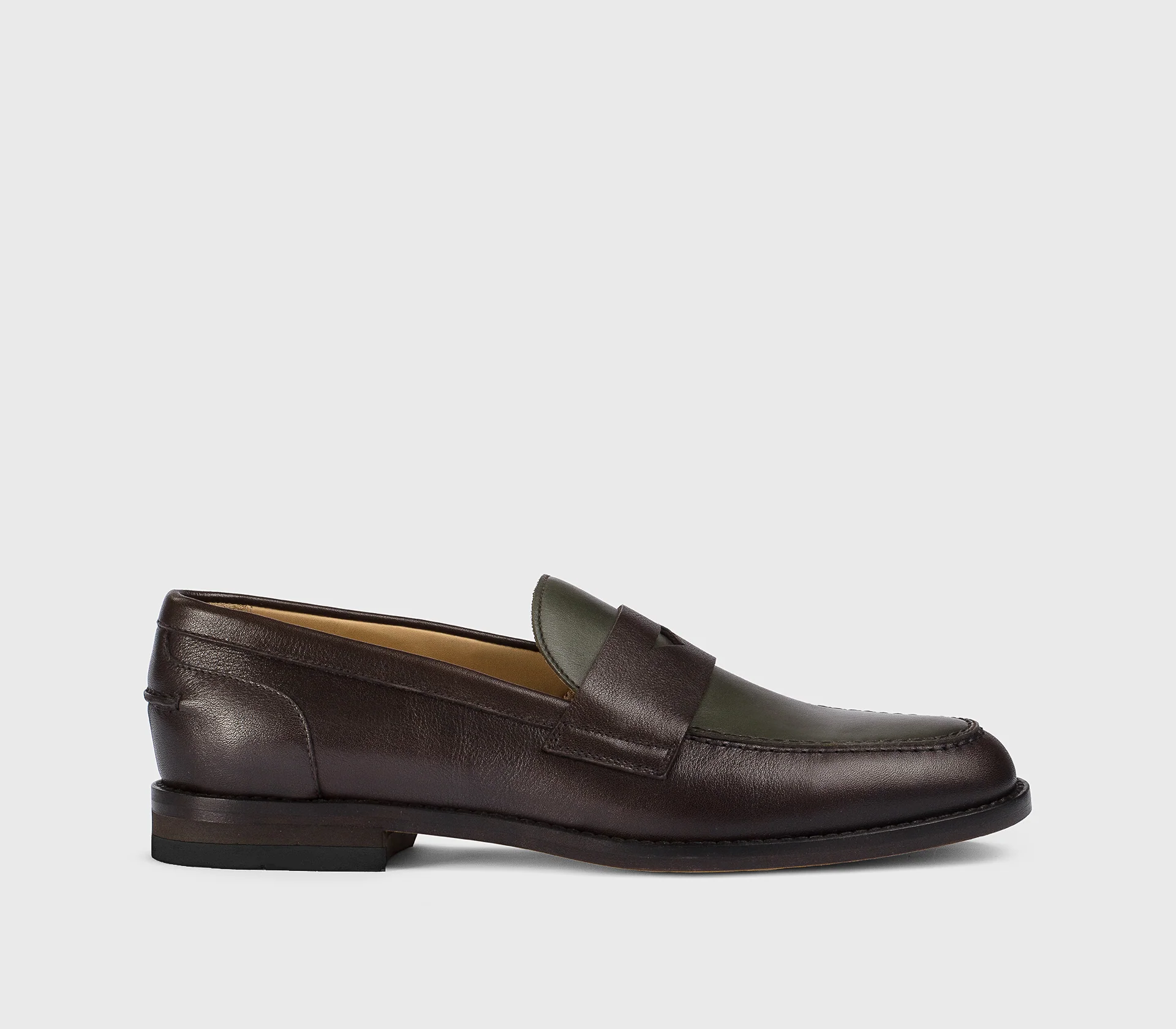 DD8796ALAIPF708TV37 - Mocassino in pelle bicolore testa di moro e verde - immagine 2