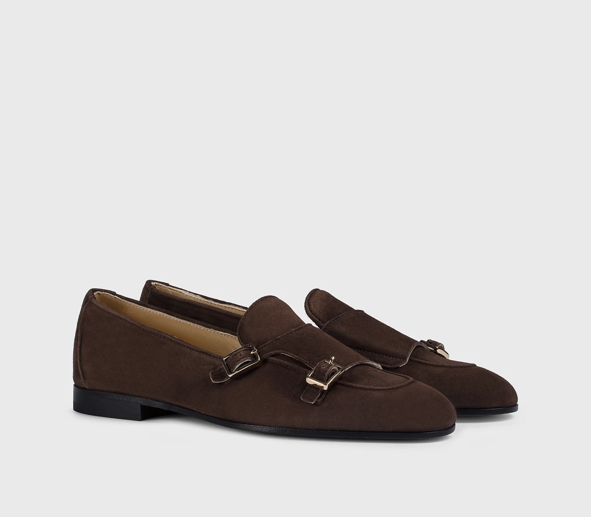 DD8877MEGNUF278NM38 - Mocassino con doppia fibbia in suede marrone "moka" - immagine 4