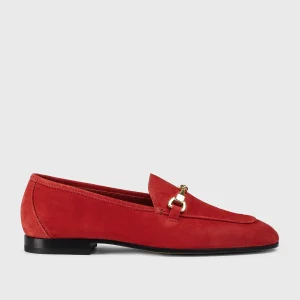 DD8878MEGNUZ278NR21 - Mocassino con accessorio in metallo in suede rosso