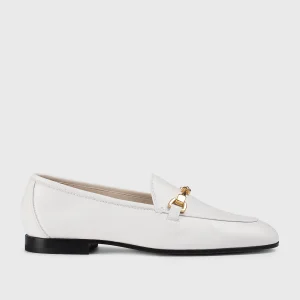 DD8878MEGNUZ279NW00 - Mocassino con morsetto in pelle bianco