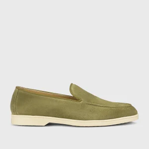 DD8893JOANUY229GV39 - Mocassino in suede verde "leave"
