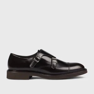 DU1025VEROUF007TM02 - Doppia fibbia in pelle marrone "ebano"