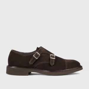 DU1025VEROUF009TM23 - Doppia fibbia in suede marrone "terre"