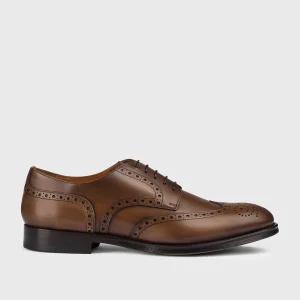 DU1036ORVNUF253TM04 - Stringata coda di rondine in pelle marrone