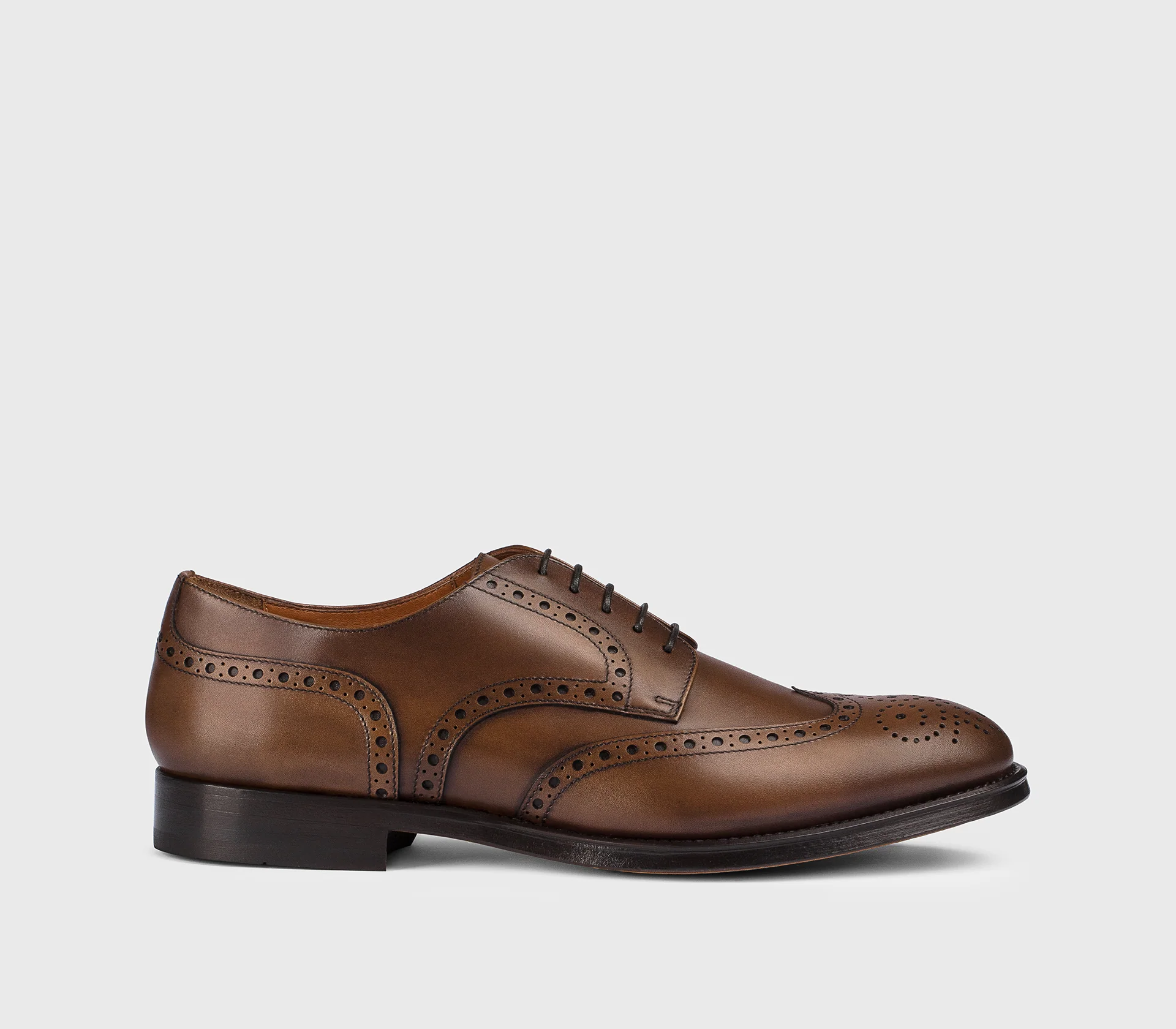 DU1036ORVNUF253TM04 - Stringata coda di rondine in pelle marrone - immagine 2