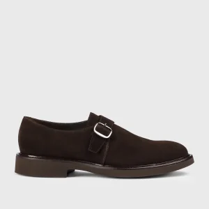 DU1485GENOUF009TM23 - Mono fibbia in suede marrone "terre"