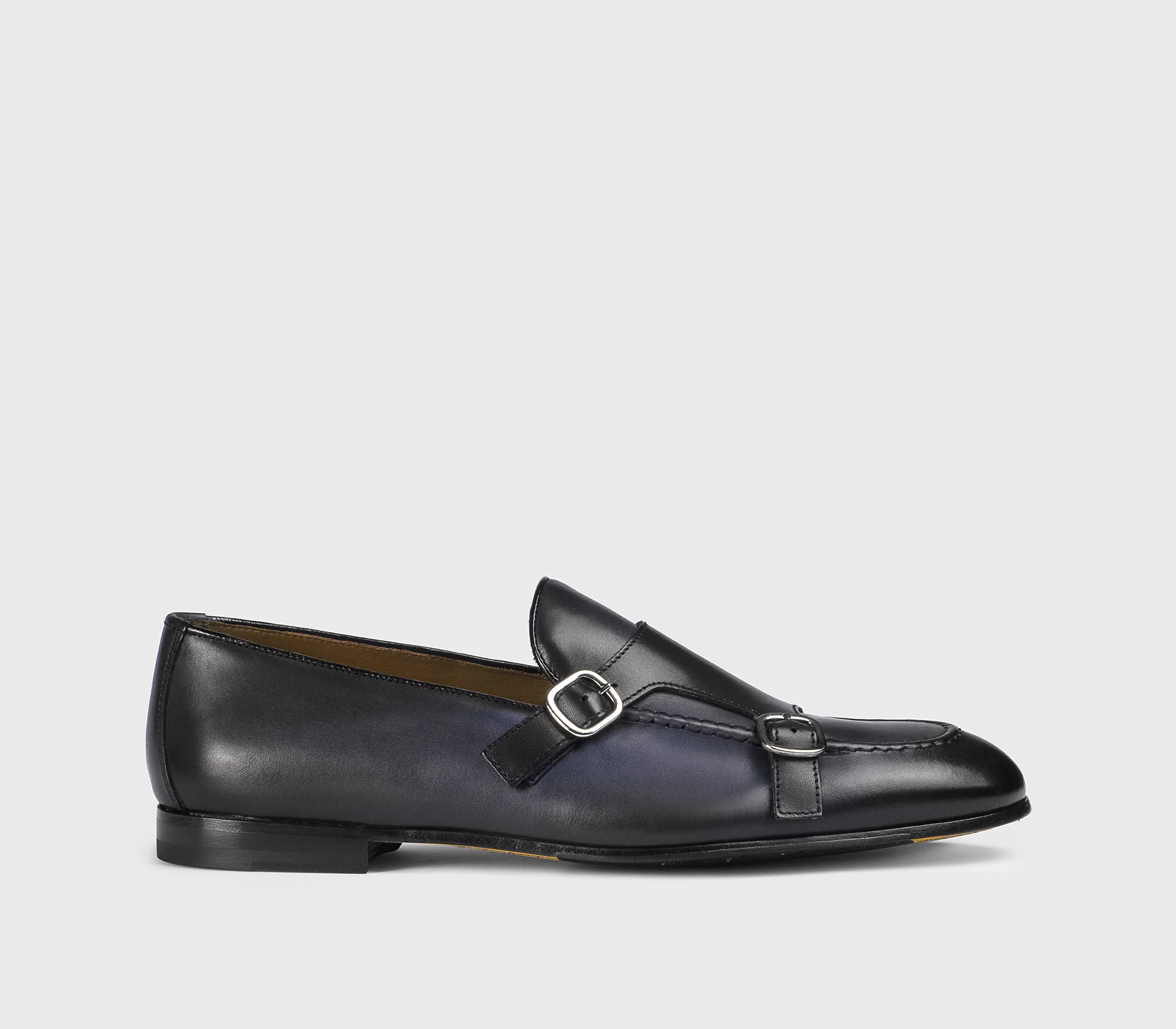 DU3160PANNUF159NB28 - Mocassino doppia fibbia in pelle blu