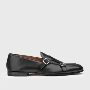 DU3160PANNUF159NN00 - Mocassino doppia fibbia in pelle nero