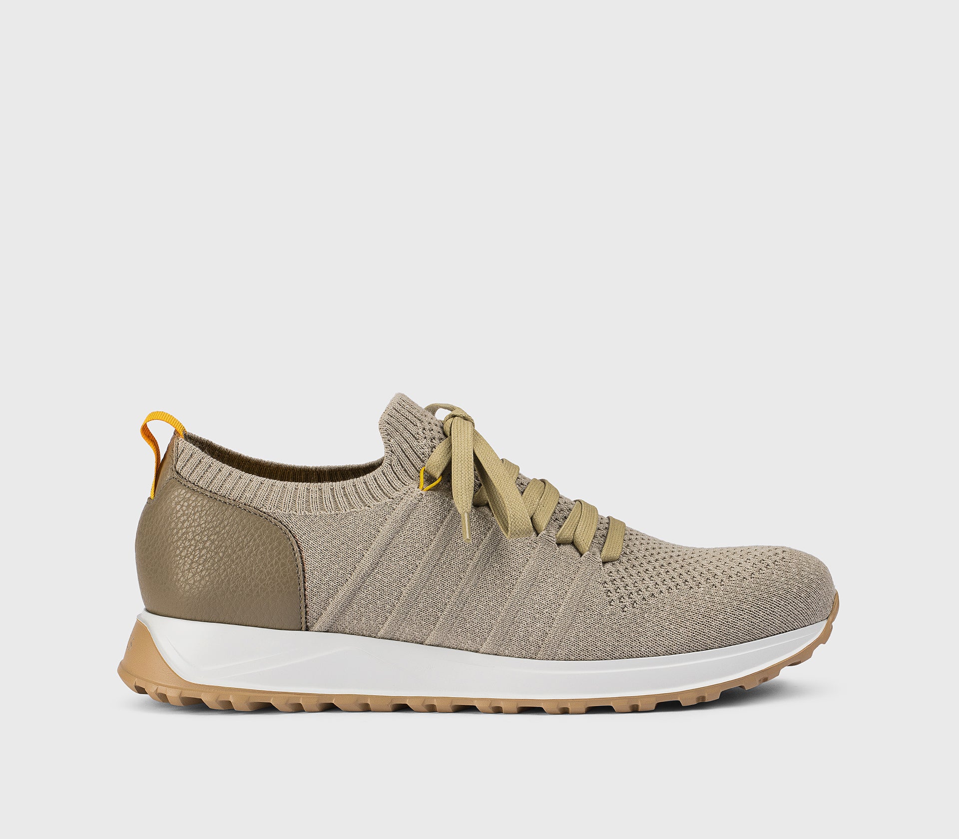 DU3222SYDNPZ830DM49 - Sneaker in tessuto tecnico e pelle taupe e creta - immagine 2