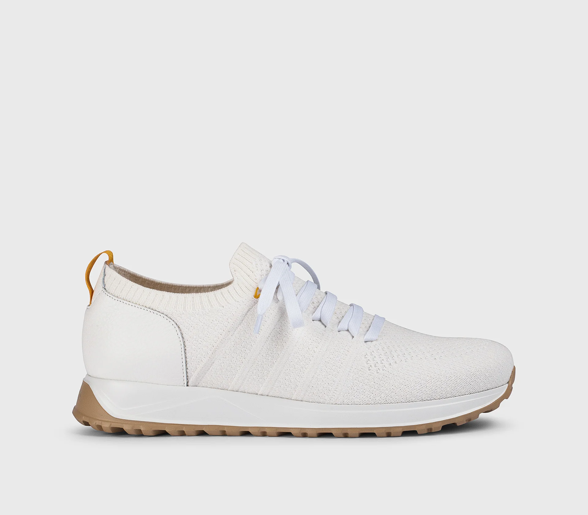 DU3222SYDNPZ830DW13 - Sneaker in tessuto tecnico e pelle bianco "gesso" - immagine 2