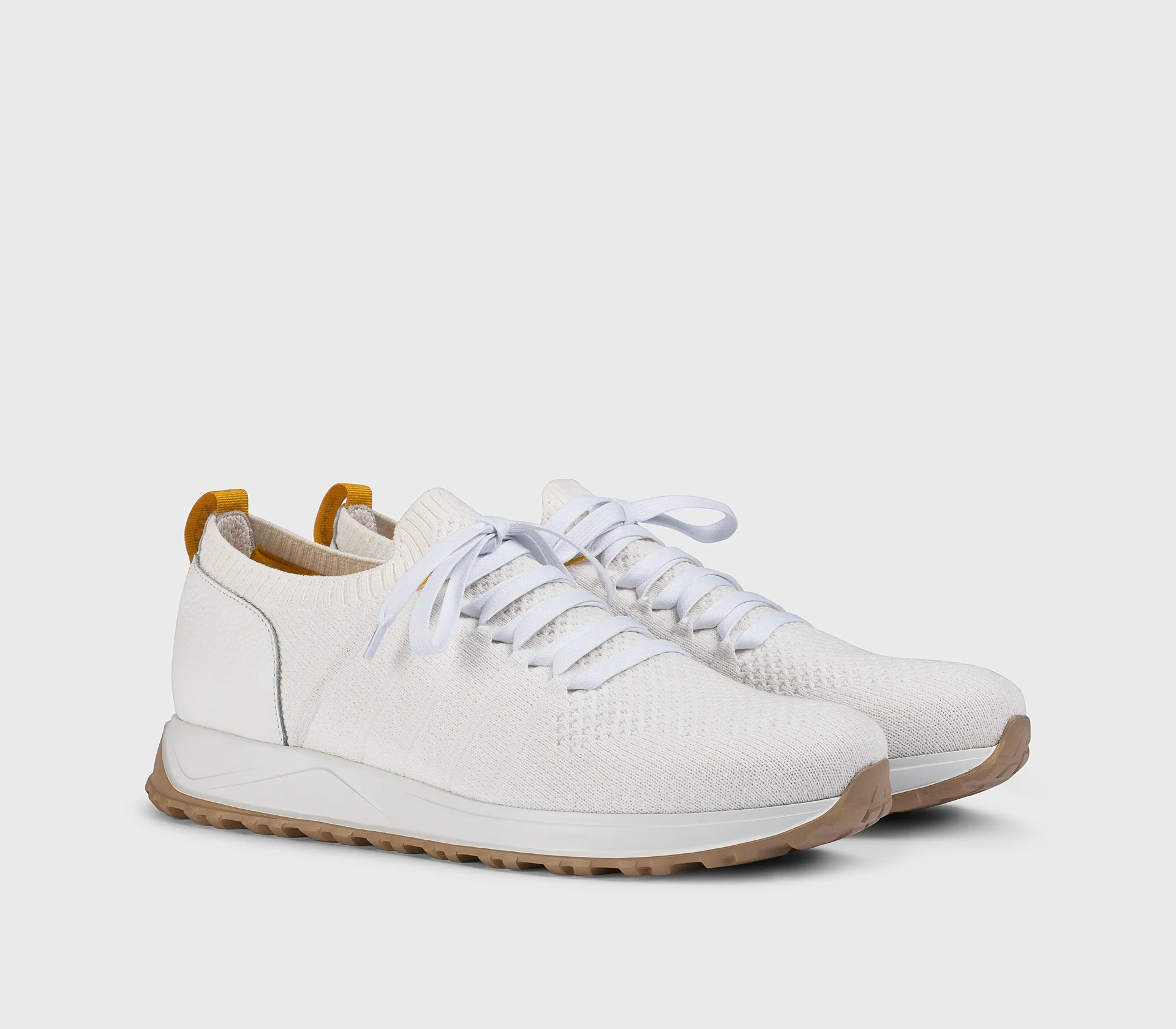 DU3222SYDNPZ830DW13 - Sneaker in tessuto tecnico e pelle bianco "gesso" - immagine 4