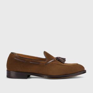 DU3339ORVNPY729TM01 - Mocassino con nappine in suede marrone "snuff"
