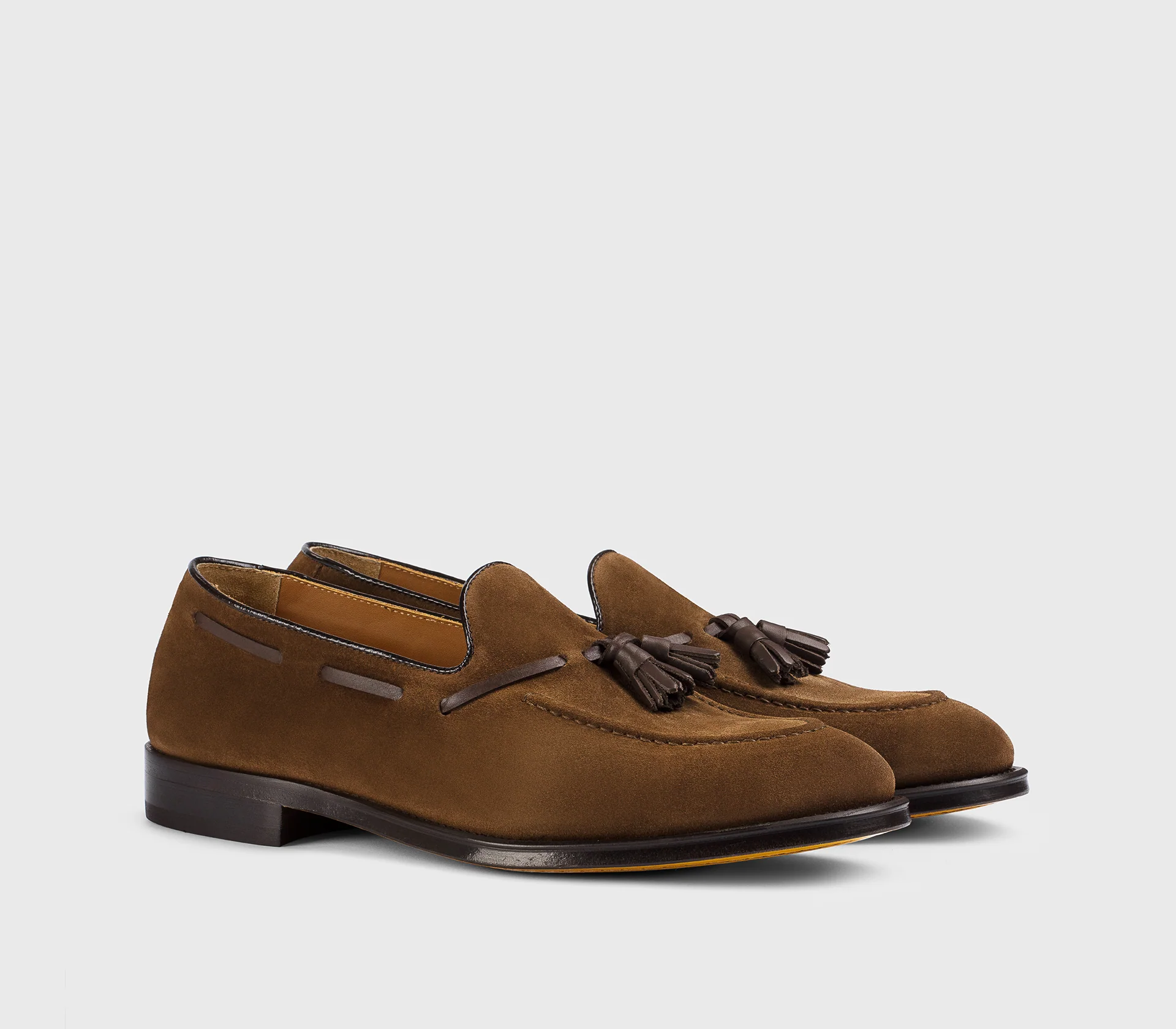 DU3339ORVNPY729TM01 - Mocassino con nappine in suede marrone "snuff" - immagine 4